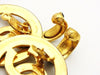 Authentic vintage Chanel earrings CC logo hoop black dangle jewelry