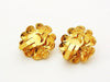 Authentic vintage Chanel earrings camellia flower pearl gold classic