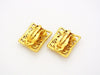 Authentic vintage Chanel earrings CC logo gold quadrangle earring
