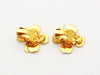 Authentic vintage Chanel earrings clover gold classic jewelry small