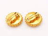 Authentic vintage Chanel earrings CC logo gold black round jewelry