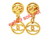 Vintage Chanel dangling earrings CC logo hoop