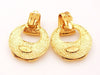 Authentic vintage Chanel earrings CC logo gold hoop dangle large