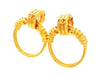 Authentic vintage Chanel earrings CC logo large hoop dangle gold color