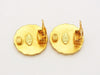 Authentic vintage Chanel earrings CC logo double C gold round real