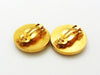 Authentic vintage Chanel earrings CC logo black gold round jewelry