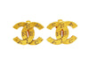 Authentic vintage Chanel earrings CC logo gold double C classic