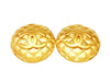 Authentic vintage Chanel earrings CC logo gold quilted round classic