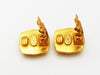 Authentic vintage Chanel earrings CC logo black gold square classic