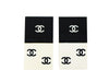 Chanel earrings black white CC domino quad Authentic
