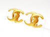 Chanel earrings double C gold CC logo Authentic