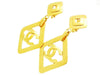 Chanel dangle earrings CC logo gold rhombus Authentic