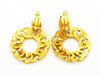 Chanel dangle earrings CC logo hoop stone Authentic