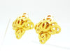 Chanel earrings CC logo gold rhombus Authentic Vintage Chanel