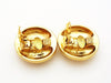 Chanel round earrings CC logo rhinestone Authentic