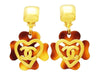 Chanel dangle earrings CC logo heart clover Authentic Vintage Chanel