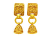 Chanel dangle earrings CC logo quad bell Authentic