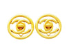 Chanel round earrings turnlock CC logo Authentic real