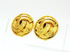 Chanel round earrings gold CC logo Authentic