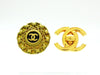 Chanel earrings CC logo black round Authentic