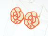 Chanel camellia earrings CC logo white pink Authentic