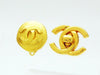 Chanel earrings CC logo gold round Authentic