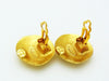 Chanel earrings CC logo gold round Authentic