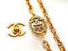Authentic vintage Chanel necklace oval medal CC logo
