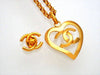 Authentic vintage Chanel necklace CC logo heart