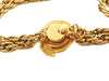 Authentic vintage Chanel necklace choker chain black stone pendant