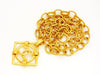 Authentic vintage Chanel necklace CC logo rhombus pendant gold chain