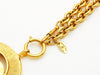Authentic vintage Chanel necklace CC logo round pendant gold chain