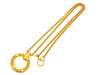 Authentic vintage Chanel necklace logo hoop pendant gold chain classic