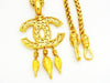 Authentic vintage Chanel necklace CC logo swing charm pendant chain