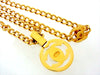 Vintage Chanel necklace turnlock CC logo round pendant