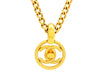 Vintage Chanel necklace turnlock CC logo round pendant