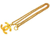 Vintage Chanel CC necklace double C logo pendant