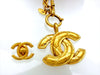 Vintage Chanel necklace quilted CC logo pendant