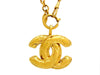 Vintage Chanel necklace quilted CC logo pendant