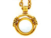 Vintage Chanel mirror necklace CC logo pendant