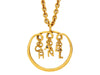 Vintage Chanel necklace CC logo dangle hoop pendant