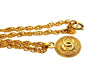 Vintage Chanel necklace CC logo round pendant