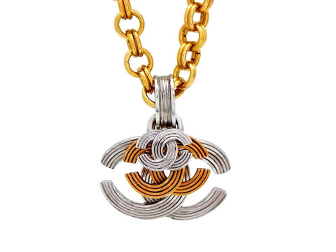 Vintage Chanel necklace triple CC logo double C