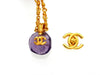 Vintage Chanel necklace CC logo purple plastic stone