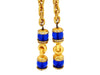 Vintage Chanel necklace blue stone rhinestone charms lariat