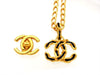 Vintage Chanel necklace black line CC logo