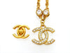 Vintage Chanel necklace rhinestone CC logo
