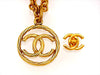 Vintage Chanel necklace CC logo round