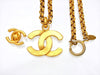Vintage Chanel necklace CC logo charm