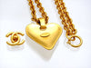 Vintage Chanel necklace CC logo heart